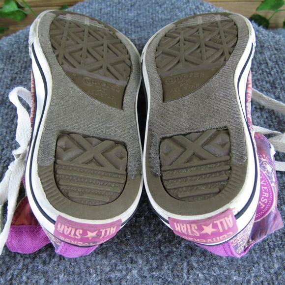 Converse Sneaker‎ Mid Top Girl Y 1 Medium Athletic Pink Fabric Lace Up - Picture 5 of 6